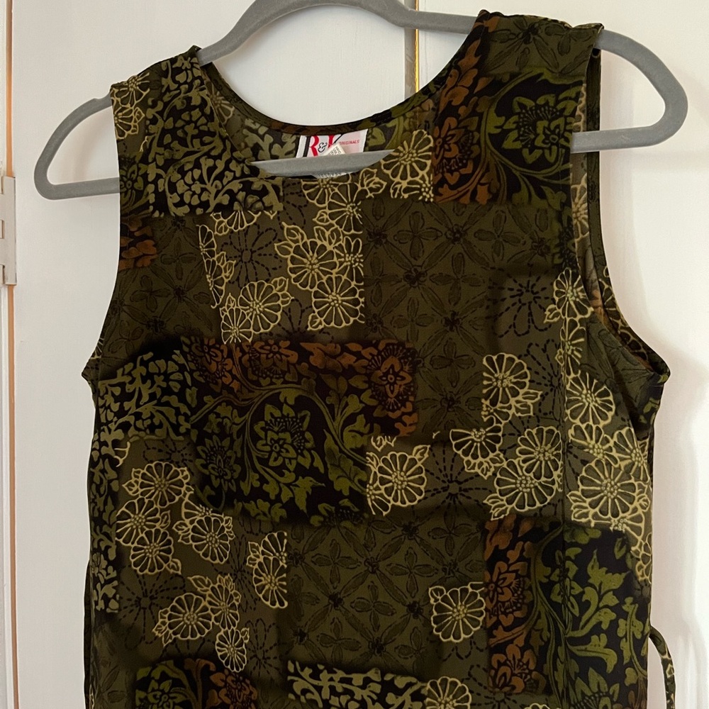 Earth toned fairy grunge core vintage 90s midi dress.